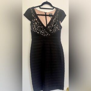 Adrianna Papell Black Lace Sheath Dress